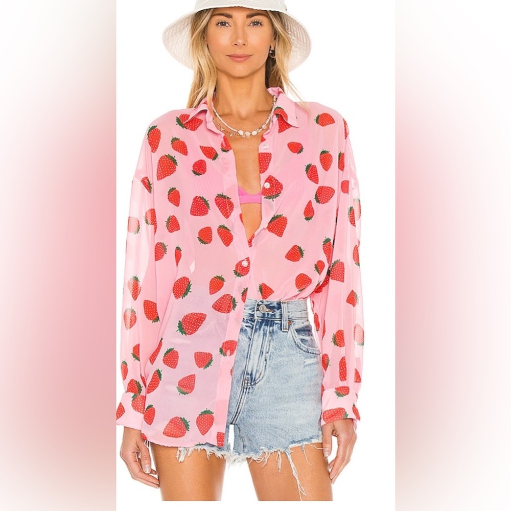 Resa Monica blouse in pink strawberry size sz/s oversized